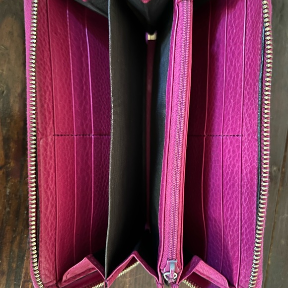 Authentic Gucci Soho Zip Wallet in Pink (Barbie Vibes!) Pebble Leather w Tassel - Picture 11 of 13